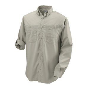 Columbia Tamiami Tan Nylon Long Sleeve Shirt